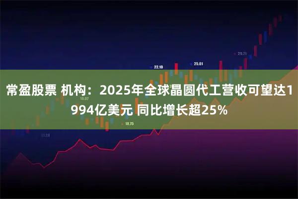 常盈股票 机构：2025年全球晶圆代工营收可望达1994亿美元 同比增长超25%